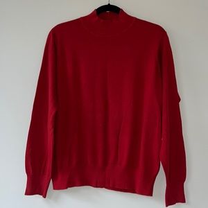 women’s David Brooks red mock-neck sweater size xl